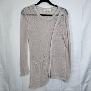 Inhabit silk blend long sleeve open knit sweater top lightweight boho lagenlook